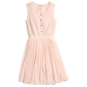 Madewell Pink Silk Pleated Shirt Dress Style 06159